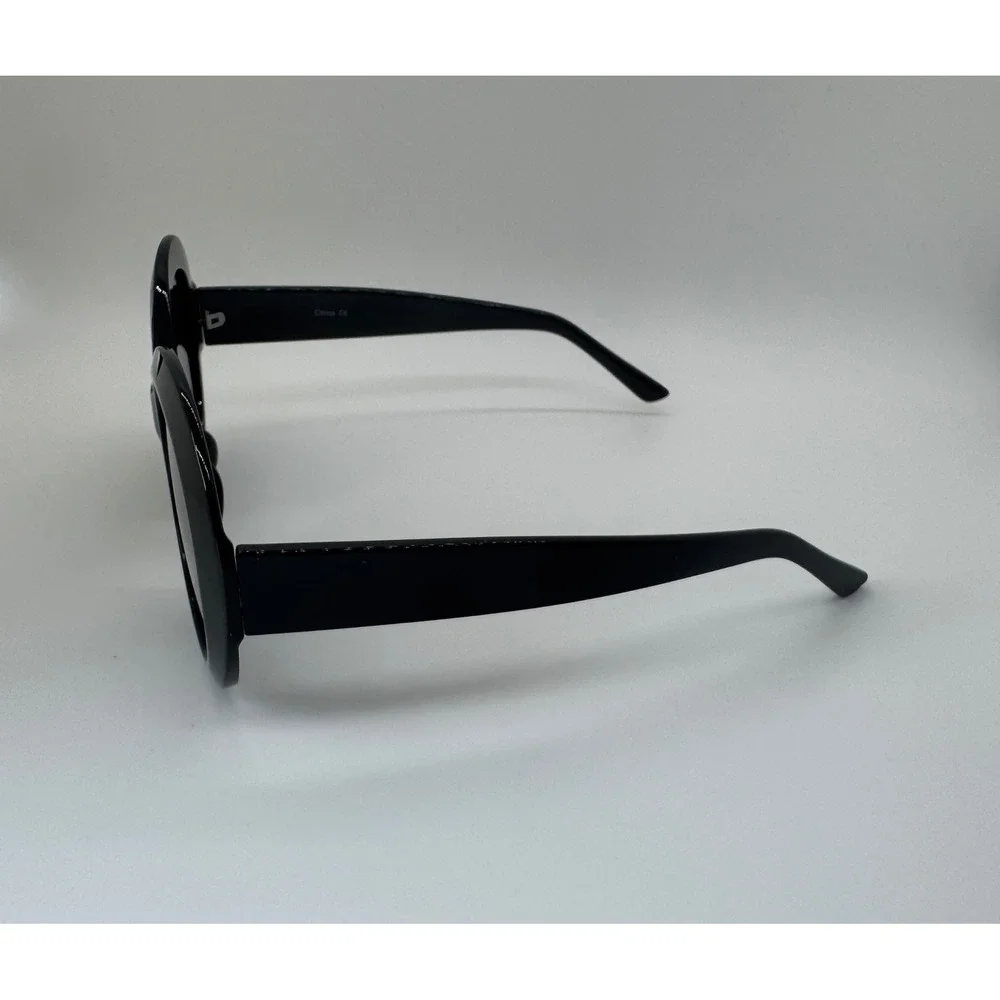 Womens Oversized Round Sunglasses Black Retro Vintage Style Large Circle Frames